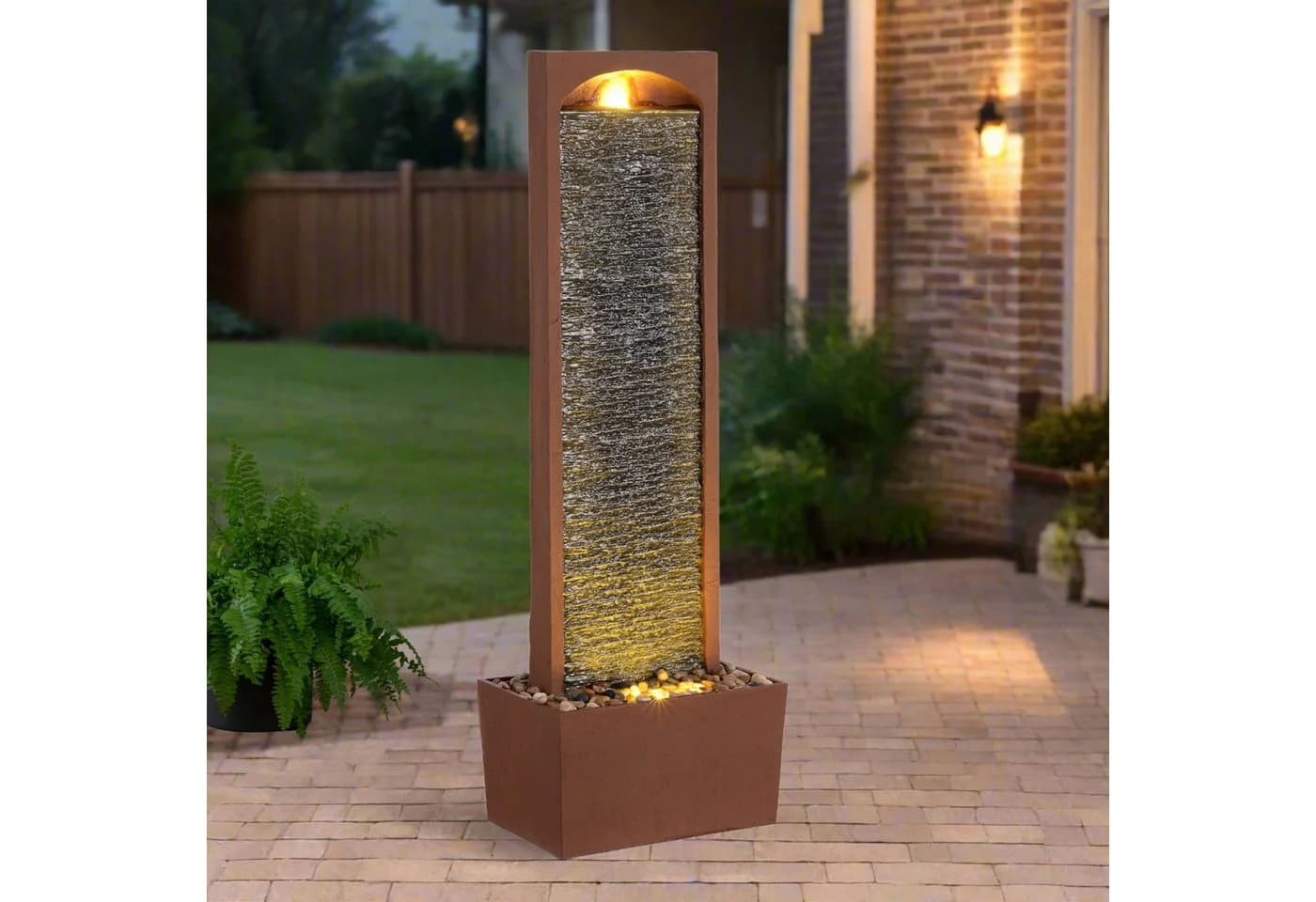 Teamson Home Gartenbrunnen LED Rot 84 cm