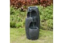 Teamson Home 3-stufiger Gartenbrunnen mit LED Schwarz Polyresin Bild 1