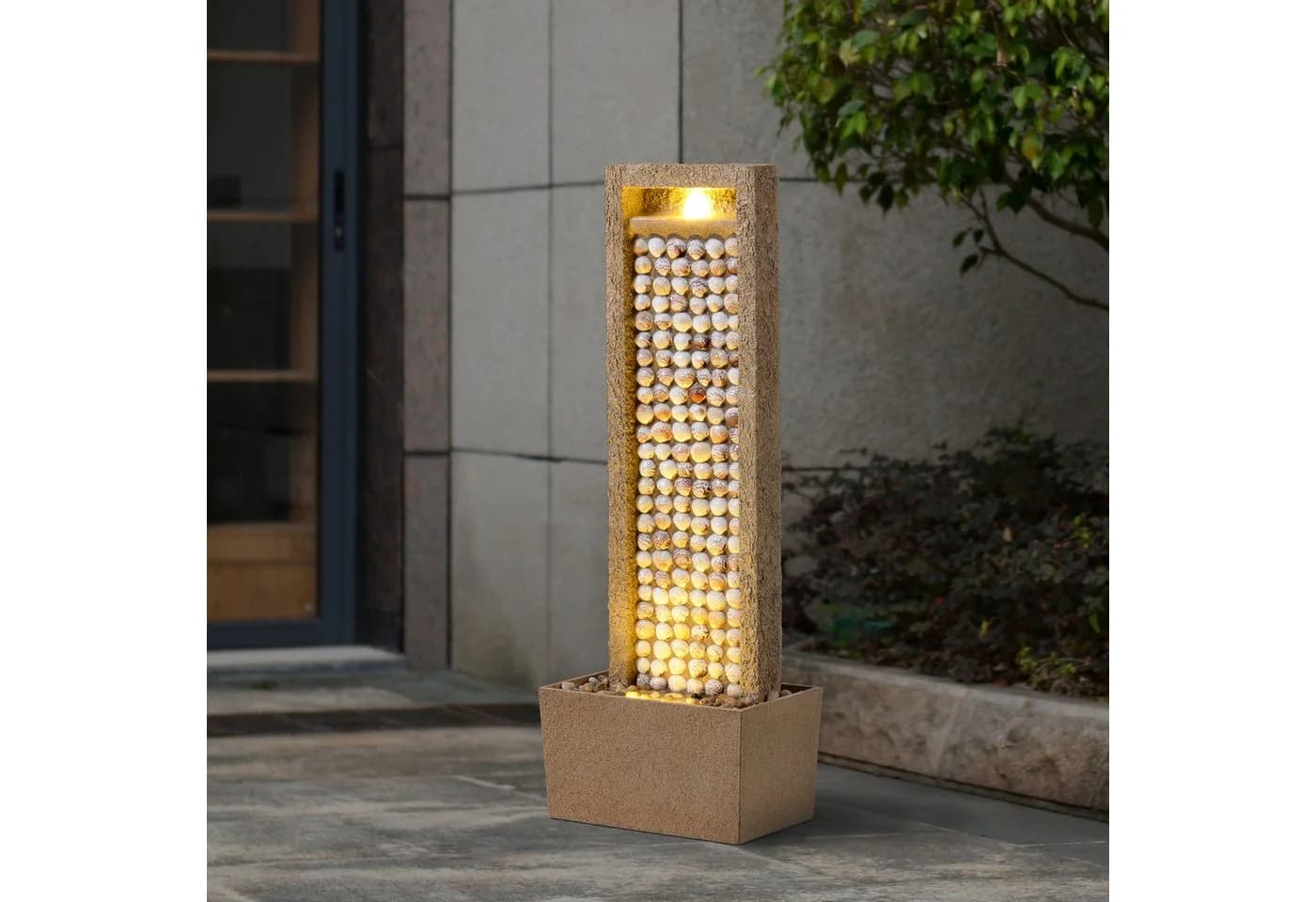 Teamson Home Hoher Gartenbrunnen LED Muschel-Design Braun - Bild 3