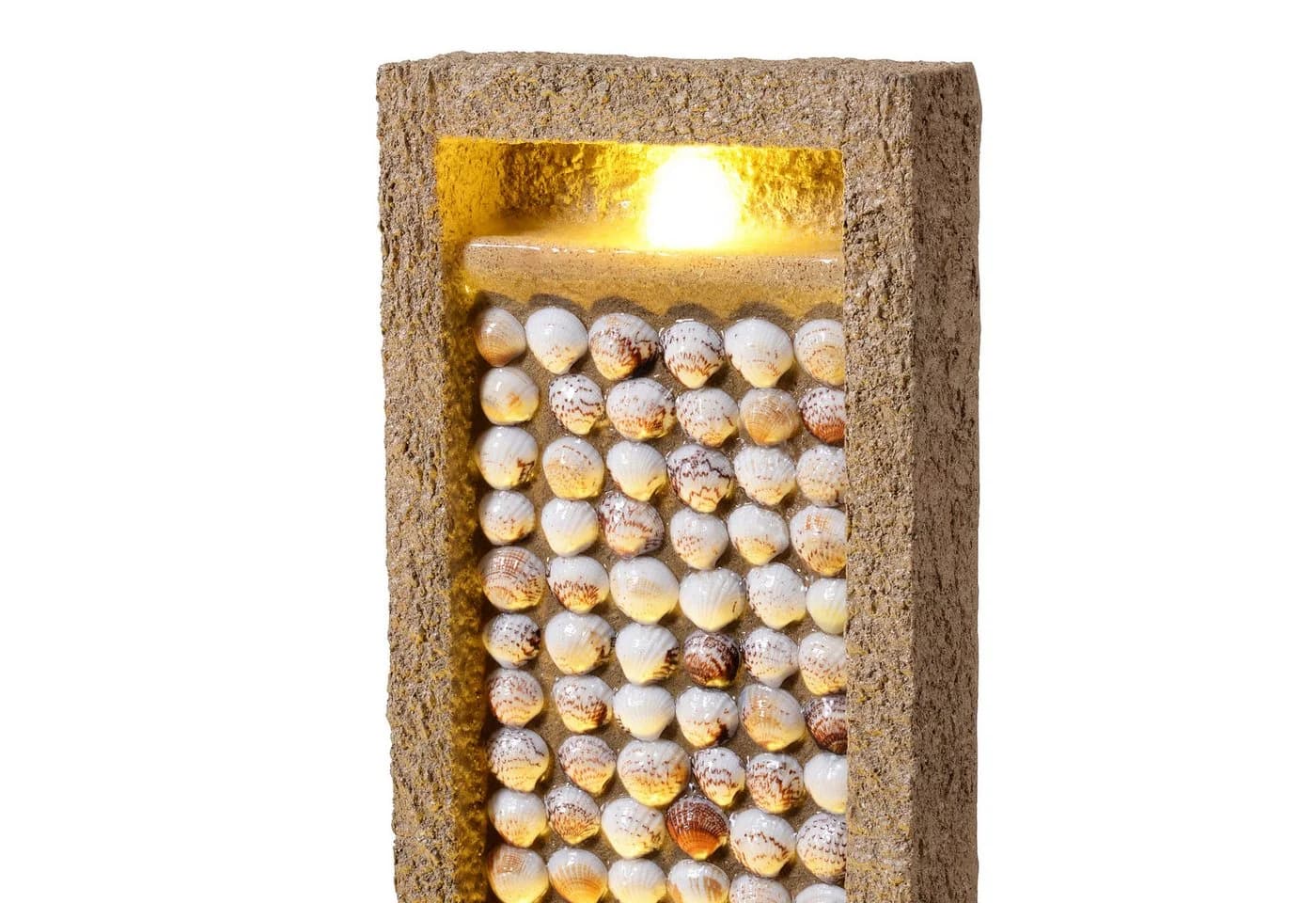 Teamson Home Hoher Gartenbrunnen LED Muschel-Design Braun - Bild 4