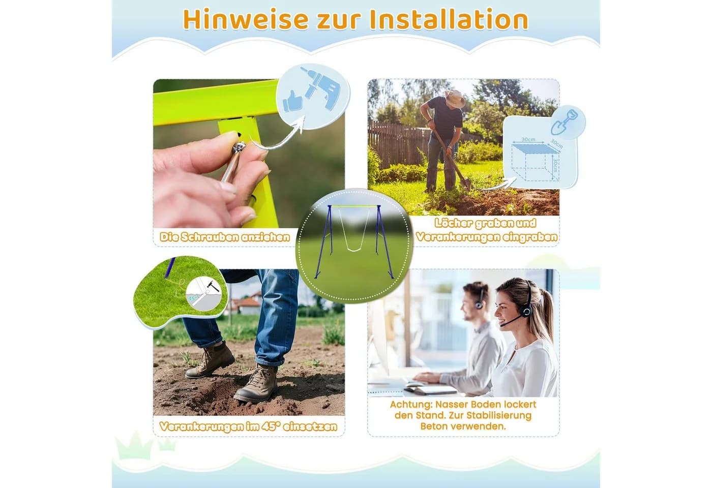 Dripex Metall Schaukelgestell mit Bodenankern - Bild 5