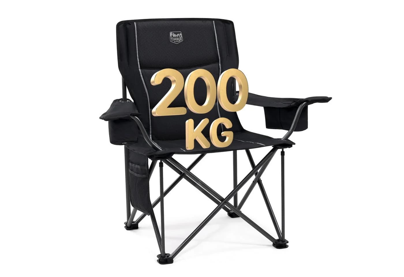 TIMBER RIDGE Campingstuhl Faltbar 200kg Belastbar - Bild 2