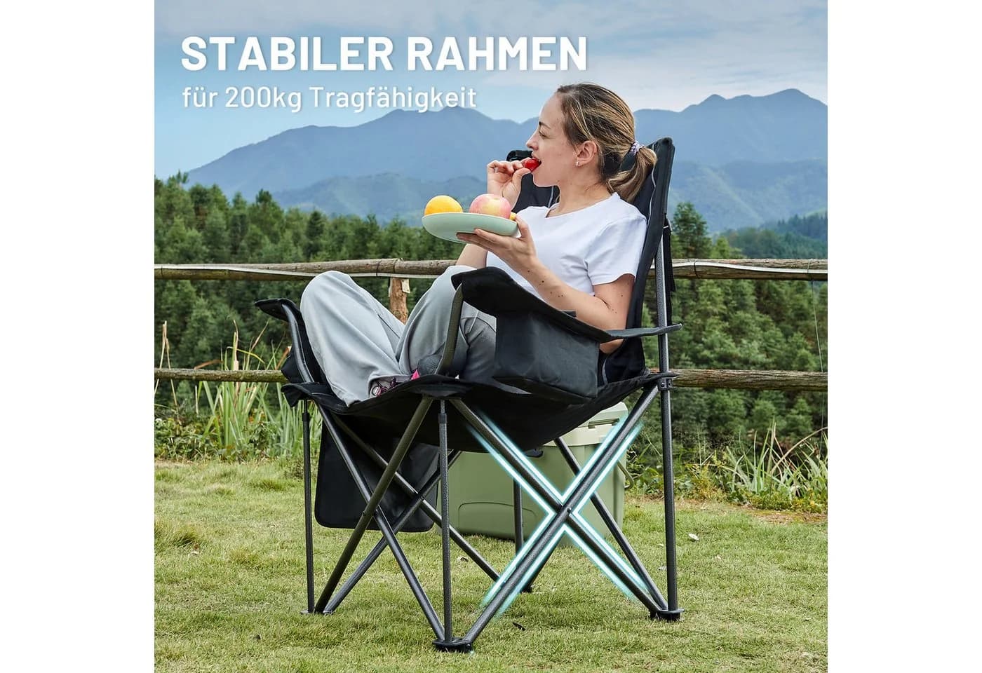 TIMBER RIDGE Campingstuhl Faltbar 200kg Belastbar - Bild 5