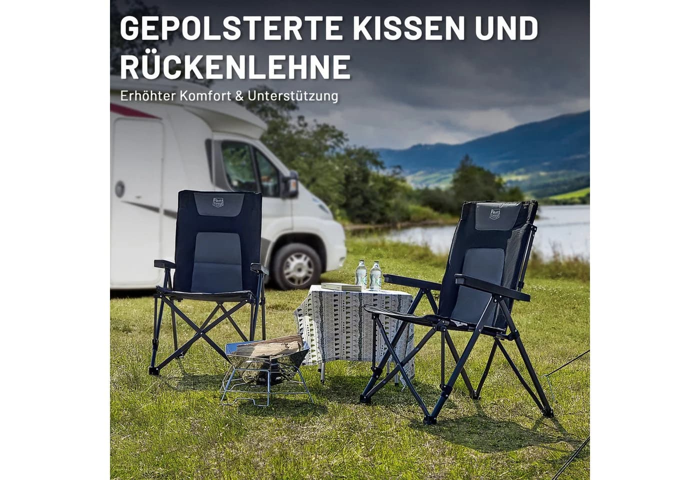 TIMBER RIDGE Campingstuhl Klappstuhl 260 kg belastbar mit Tragetasche - Bild 5