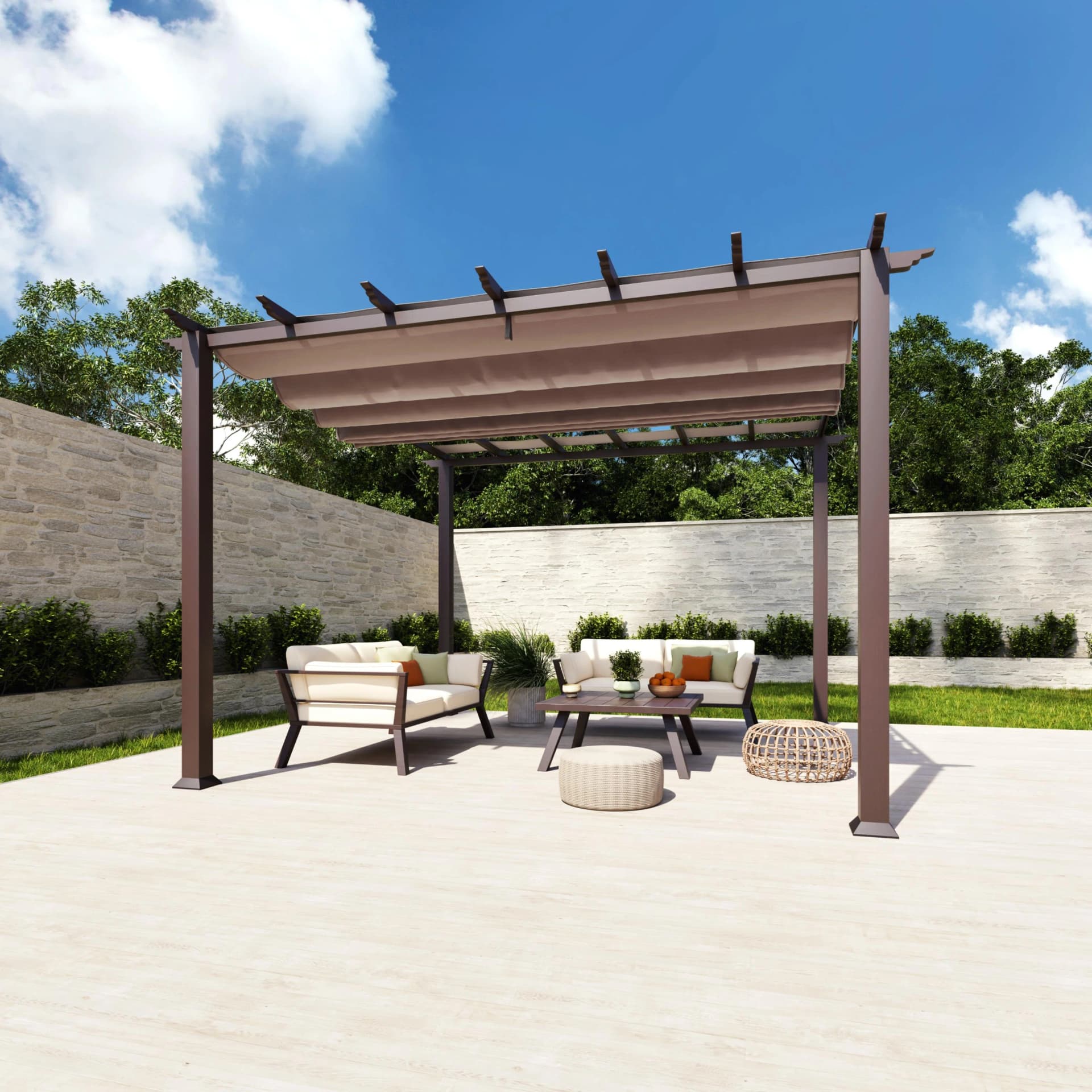 Moderner Pavillon oder Pergola aus Aluminium und Polyester - Bild 2