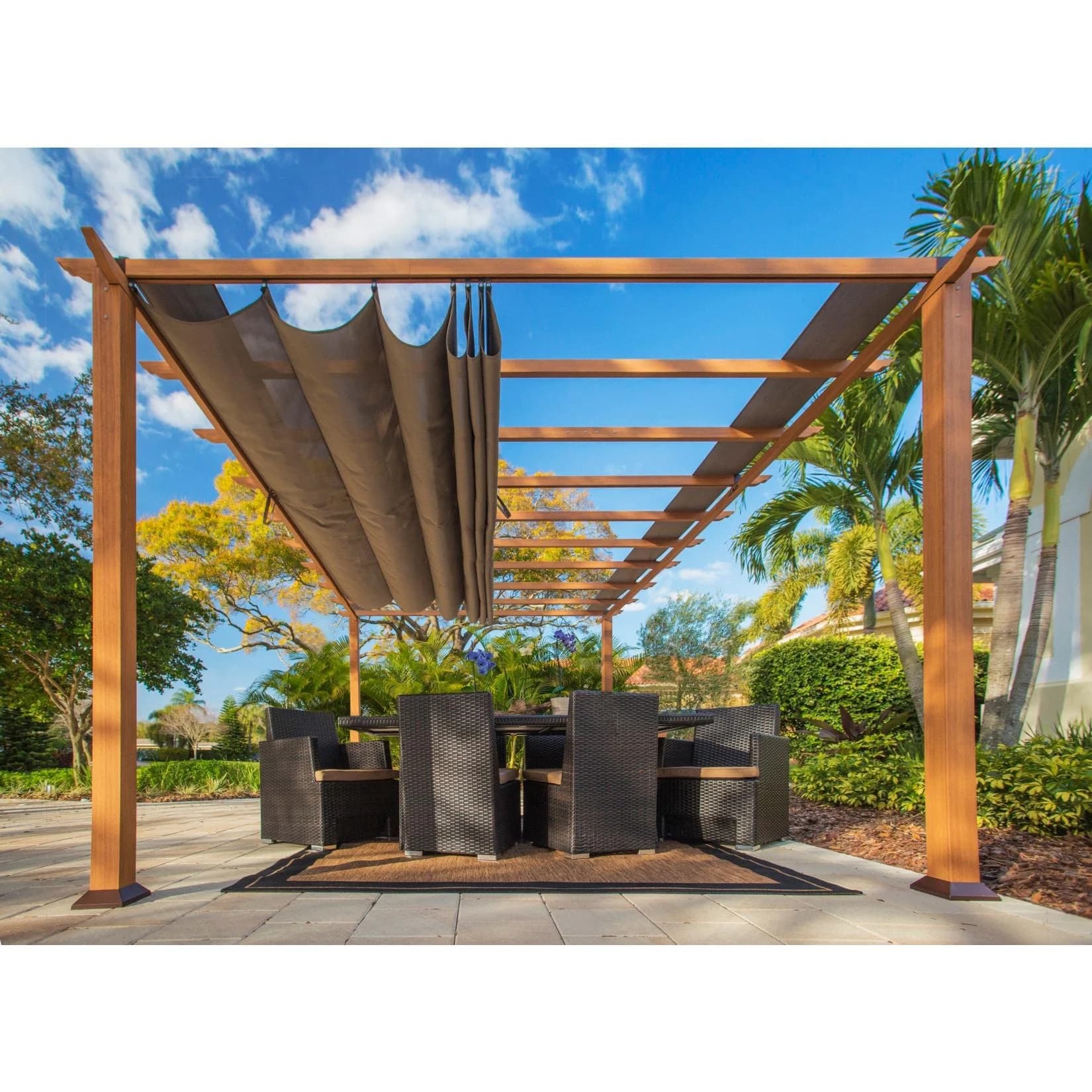Paragon Aluminium Pergola Florenz Moderner Gartenpavillon mit Sonnensegel