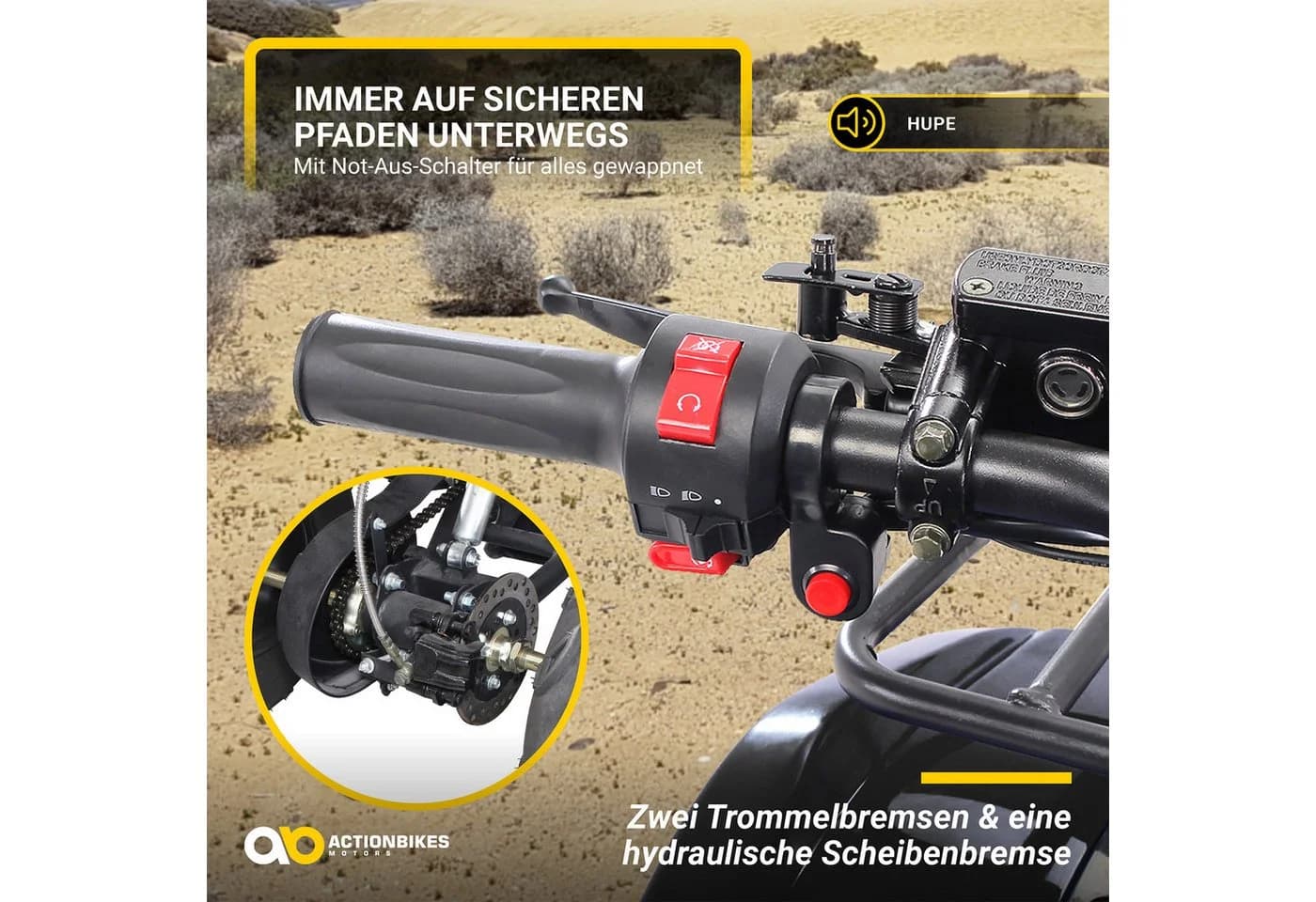 Actionbikes Motors Elektro-Kinderquad S8 1000 W 48 V Blau/Schwarz - Bild 5