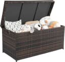 LALAHO Gartenbox Wasserdicht 500L Braun PE-Rattan Bild 2