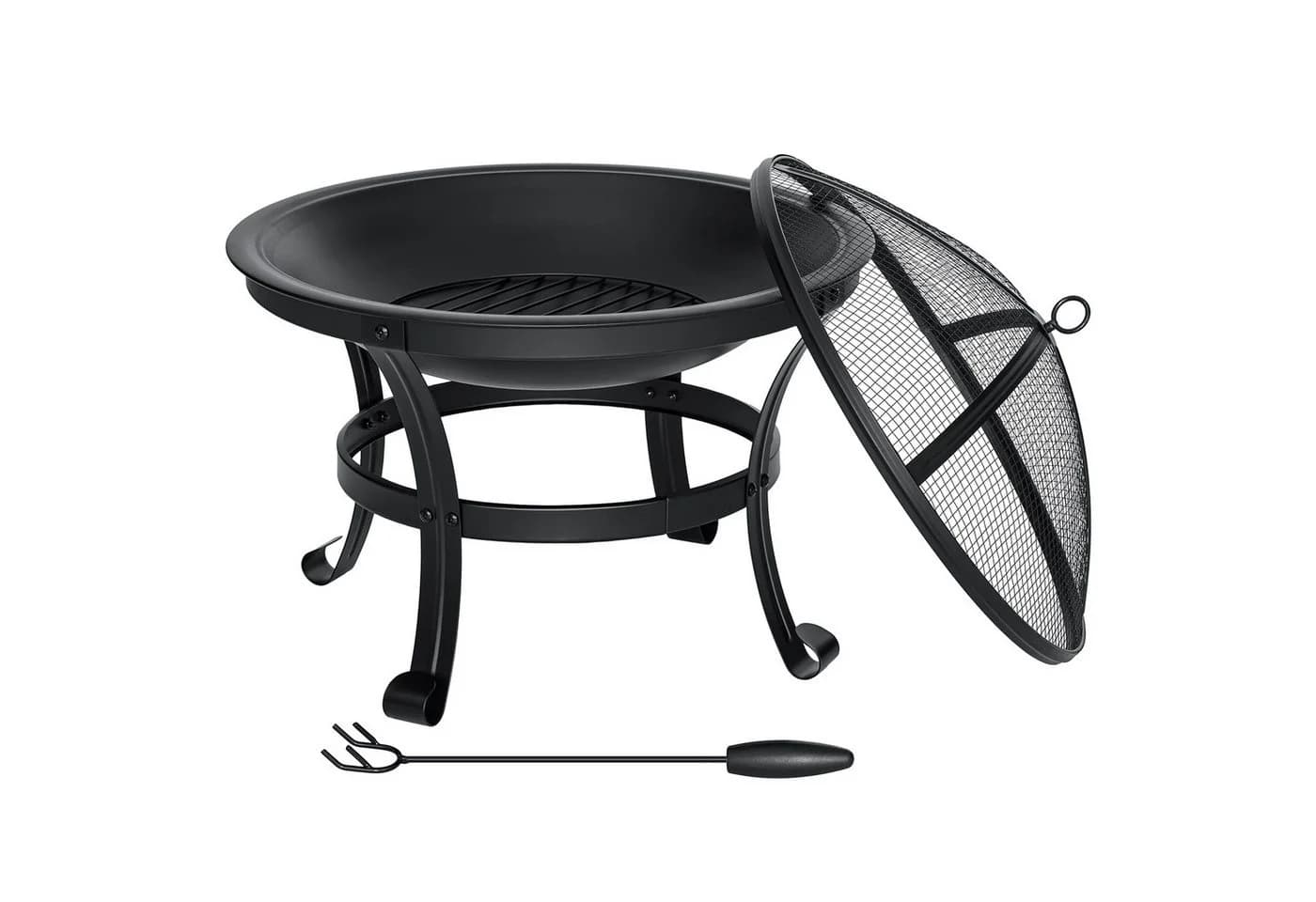 MECO Feuerschale 56 cm Rund Outdoor-Feuerstelle Schwarz - Bild 4
