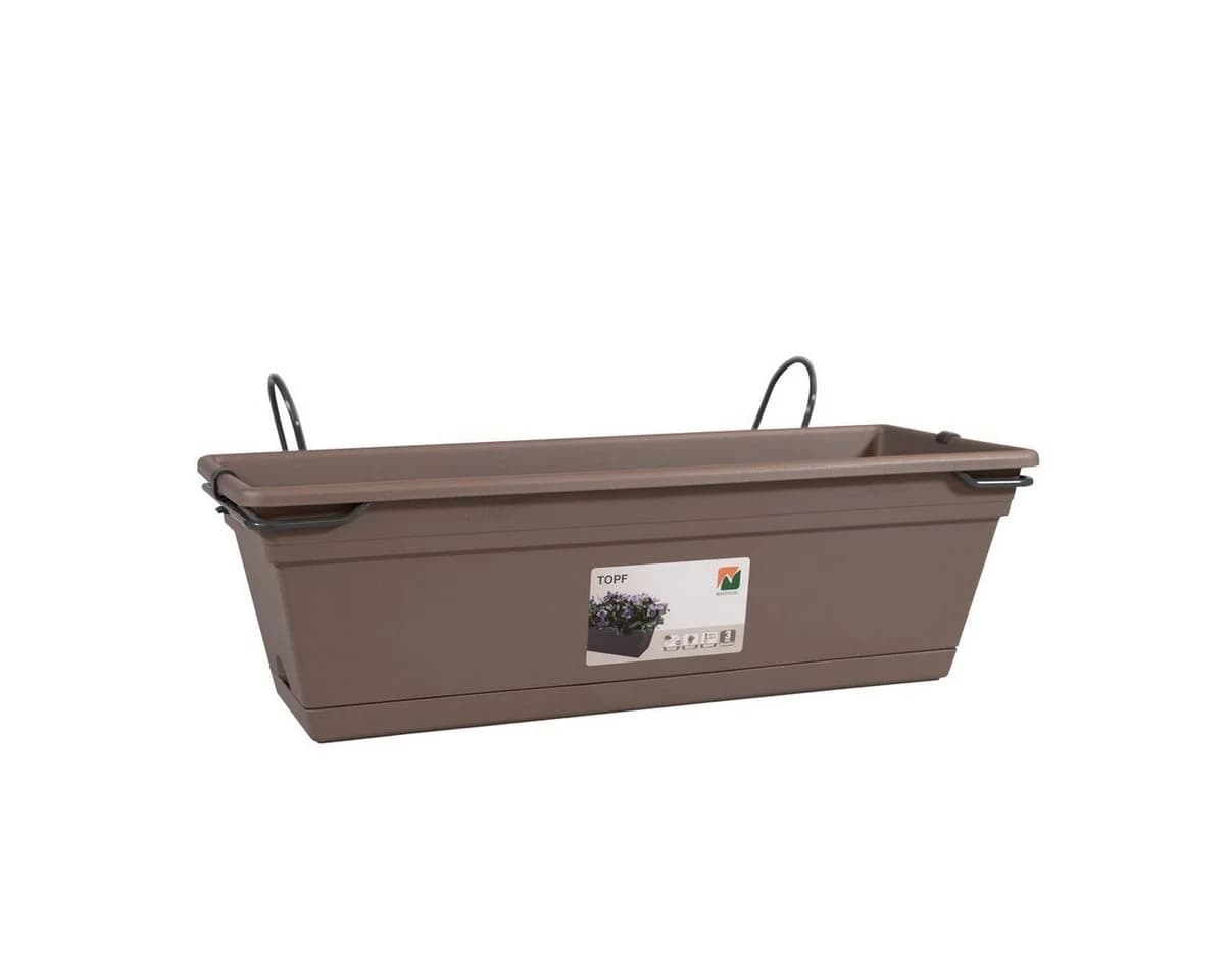Blumenkasten mit Halterung Taupe 50x16cm