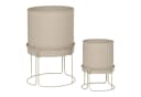 Atmosphera Metall Blumentopf Set 2-tlg. Beige/Grün Bild 2