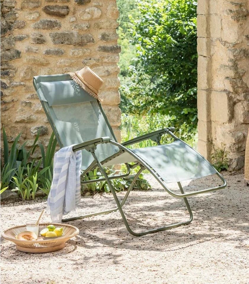 Lafuma Gartenliege R CLIP NATURA COLORBLOCK Moosgrün