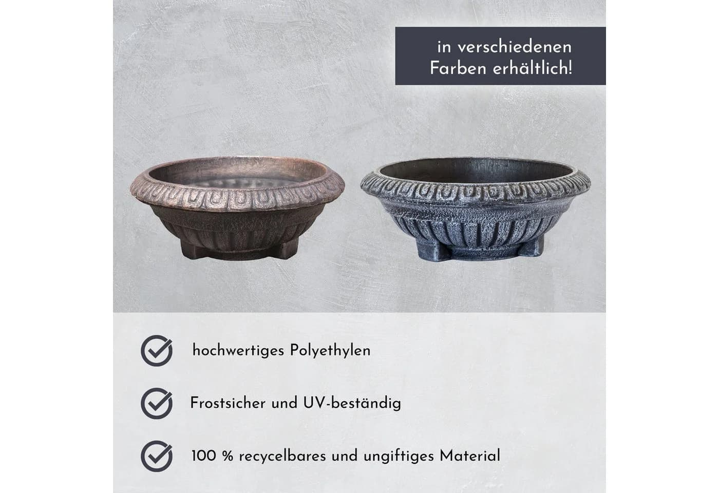 NATIV Pflanzschale BALLET rund 47 cm Durchmesser Antikes Design Bronze - Bild 3