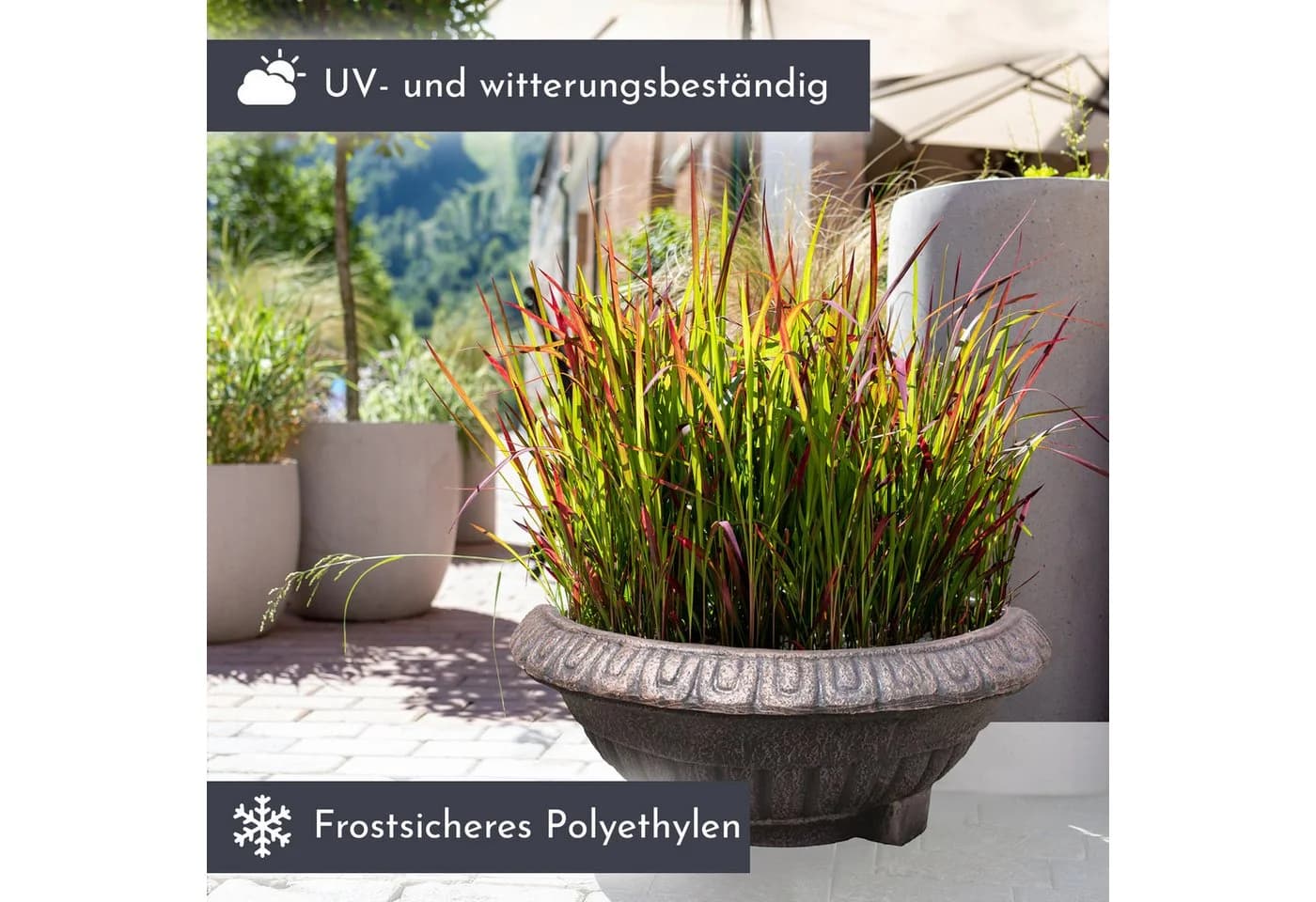 NATIV Pflanzschale BALLET rund 47 cm Durchmesser Antikes Design Bronze - Bild 4