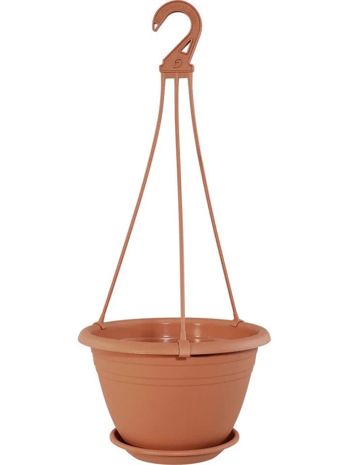 Geli Blumenampel Hängeampel Galicia Terracotta mit Aufhängung & Untersetzer