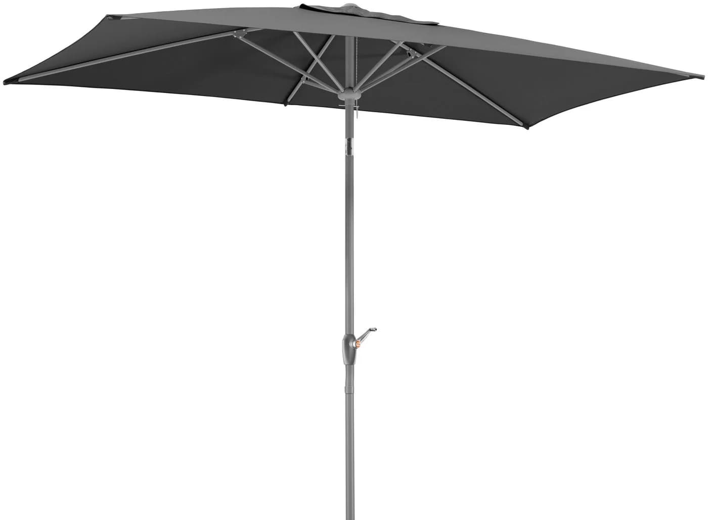 Anthrazitfarbener Rechteckiger Marktschirm aus Stahl und Polyester