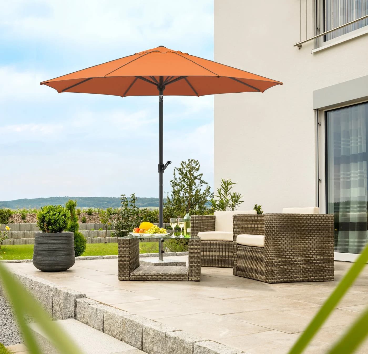Sonnenschirm Schneider Schirme Adria Orange Polyester Standschirm - Bild 2