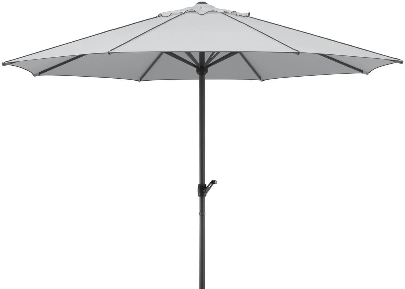 Marktschirm rund, grau/silbergrau, 350x212 cm