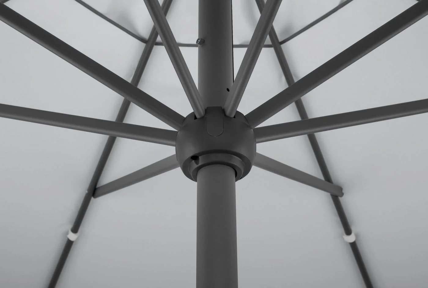 Marktschirm rund, grau/silbergrau, 350x212 cm - Bild 3