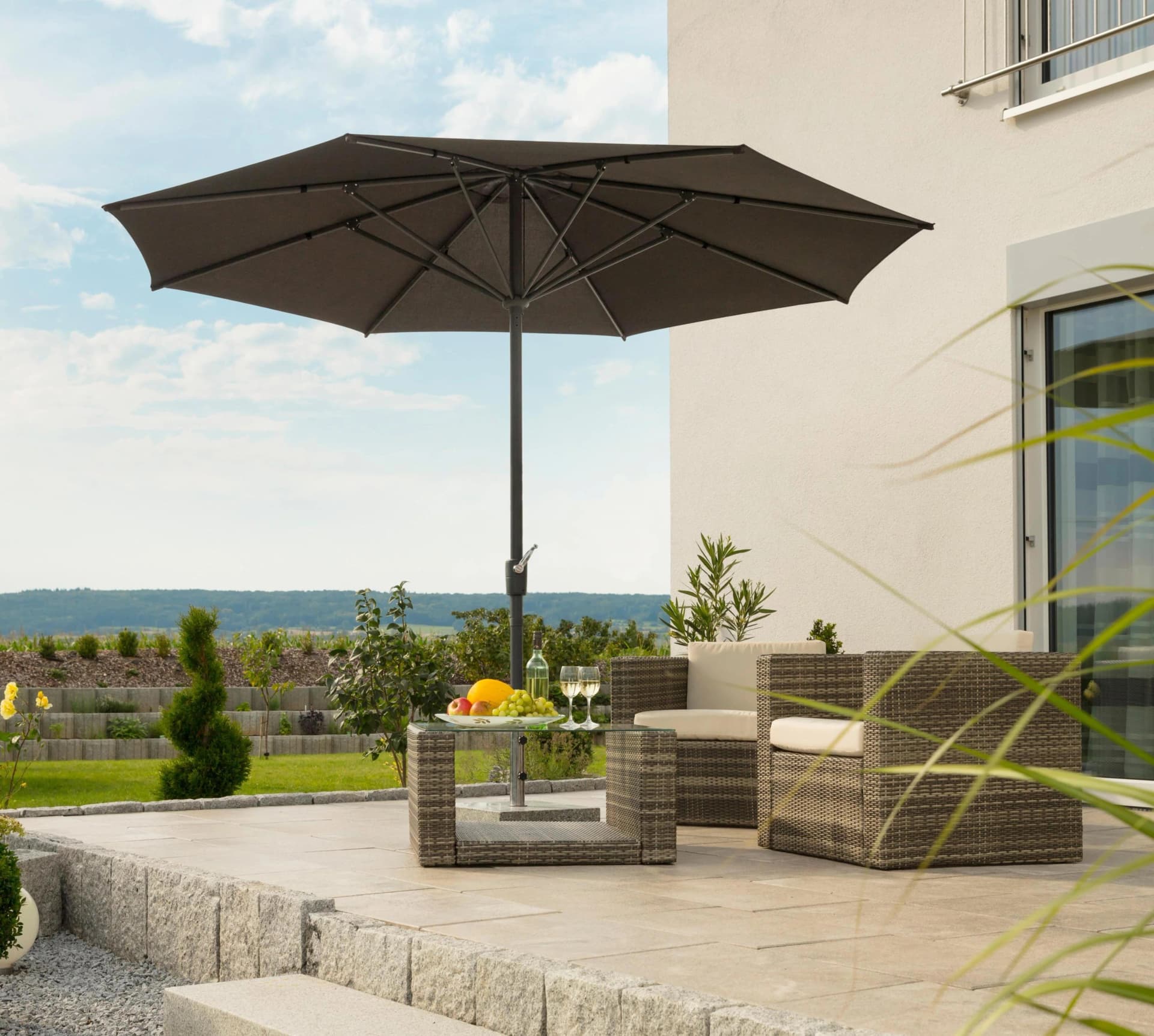 Sonnenschirm Schneider Schirme Korsika Braun 100% Polyester 320 cm