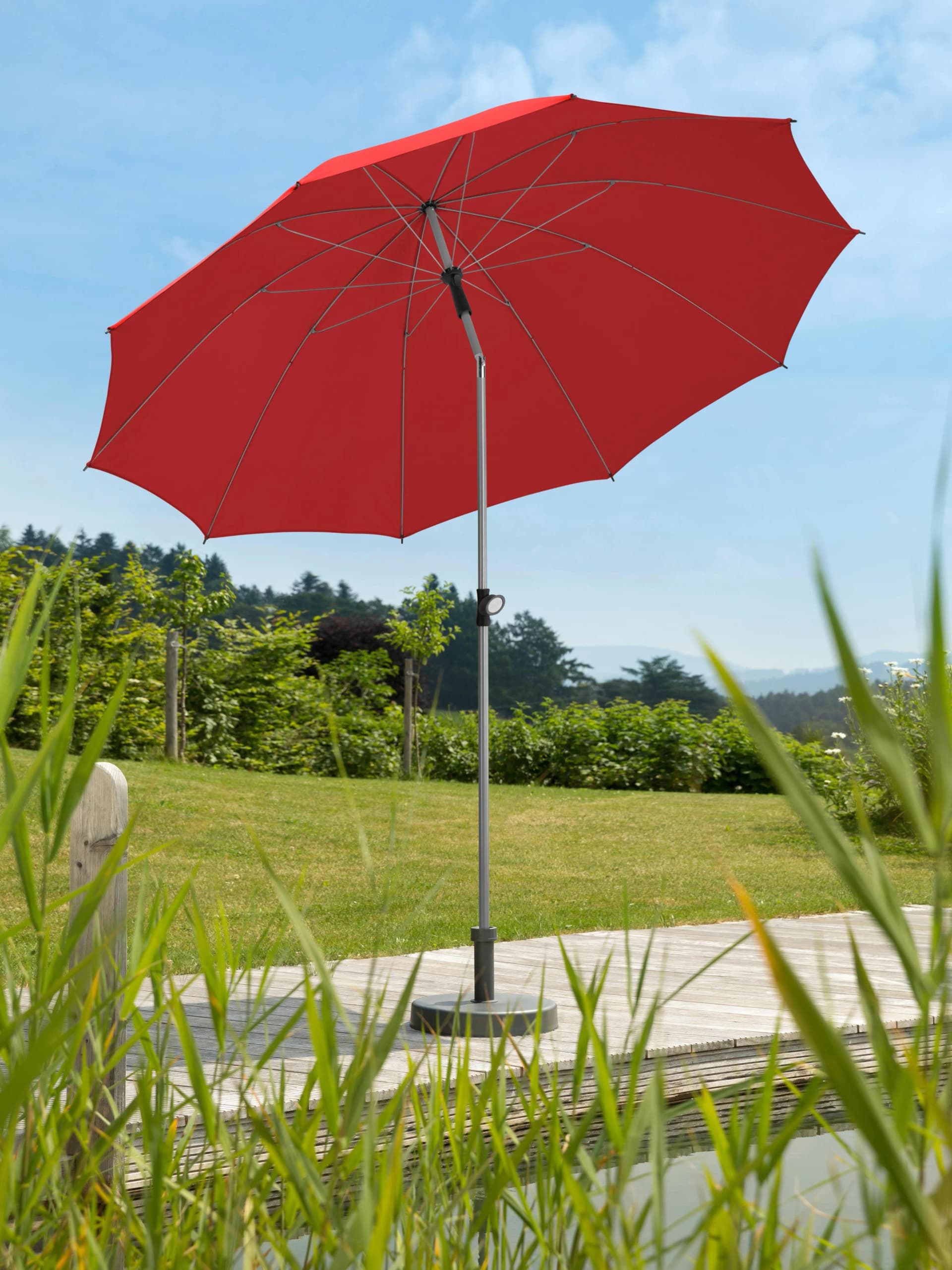 Sonnenschirm Schneider Schirme Locarno Rot Polyester Standschirm