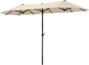 Balkonschirm aus Polyester und Stahl, beige, rechteckig Bild 1
