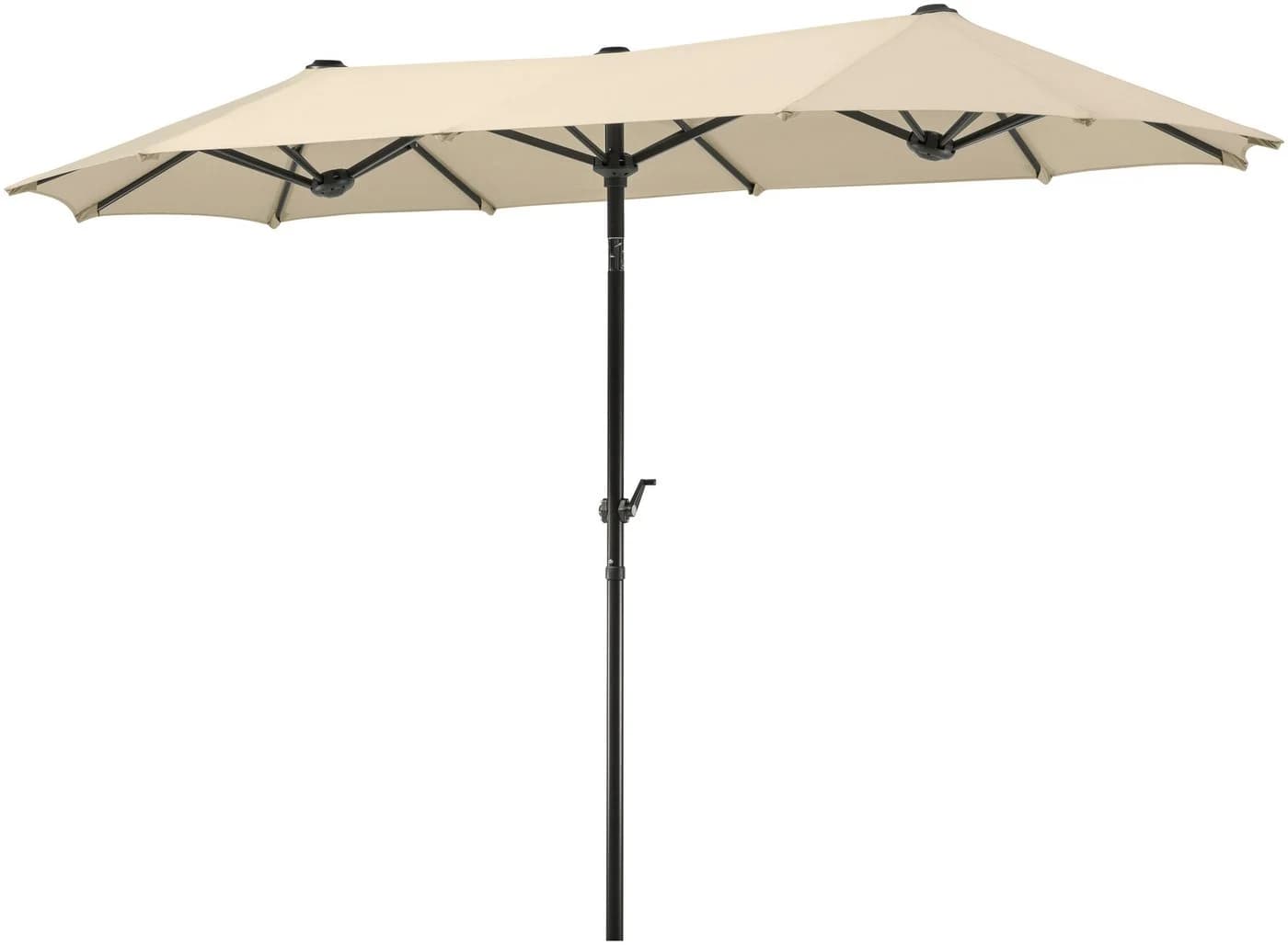 Balkonschirm aus Polyester und Stahl, beige, rechteckig