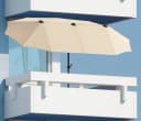 Balkonschirm aus Polyester und Stahl, beige, rechteckig Bild 2