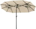 Balkonschirm aus Polyester und Stahl, beige, rechteckig Bild 3