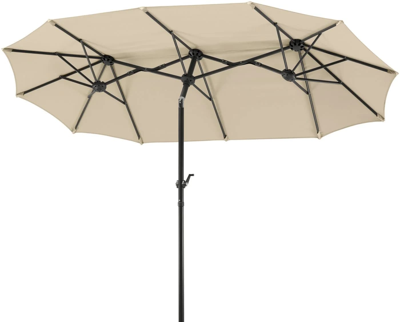 Balkonschirm aus Polyester und Stahl, beige, rechteckig - Bild 3