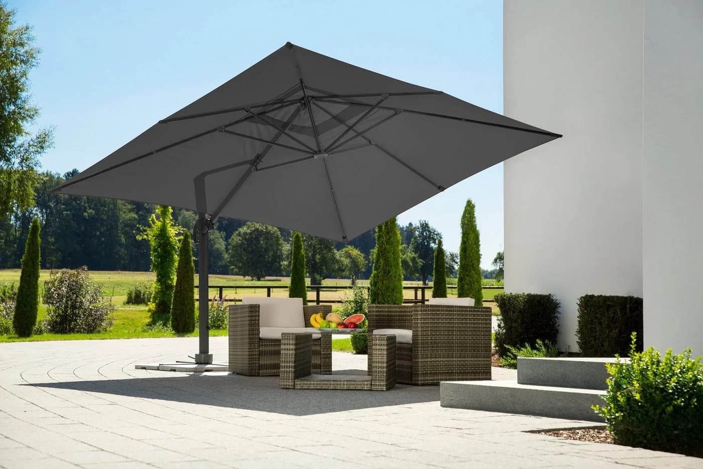 Schneider Schirme Rhodos Grande Ampelschirm Anthrazit Aluminium - Bild 2