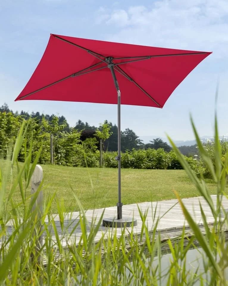Schneider Sonnenschirm Sevilla Rechteckig Rot Push-Up
