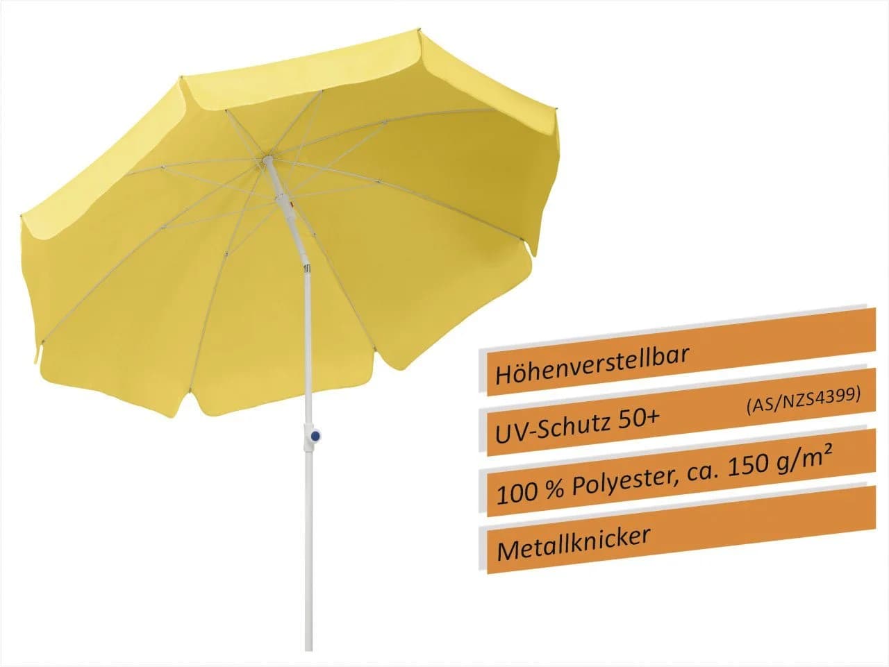 Schneider Sonnenschirm Ibiza goldgelb 200 cm - Bild 5