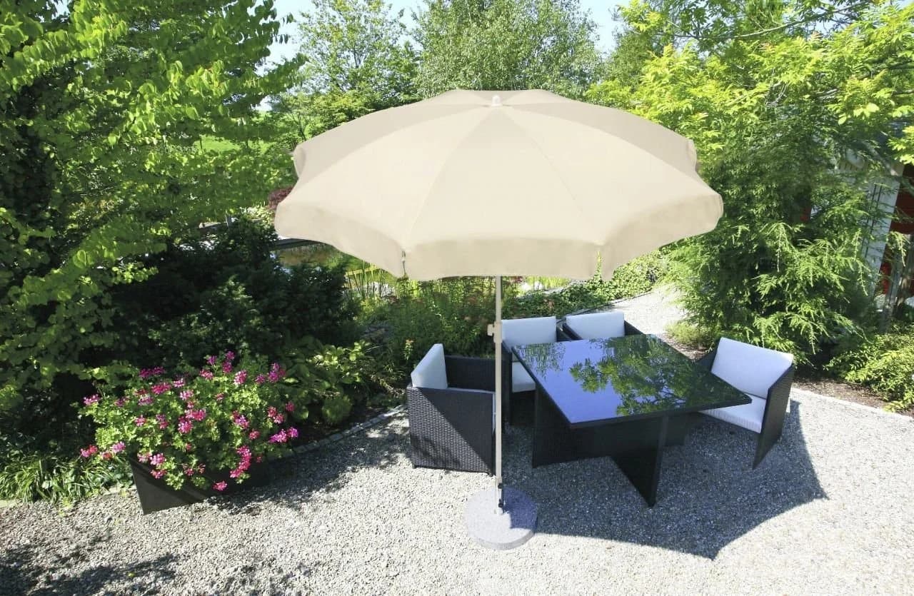 Schneider Sonnenschirm Ibiza 240 cm Beige Weiß