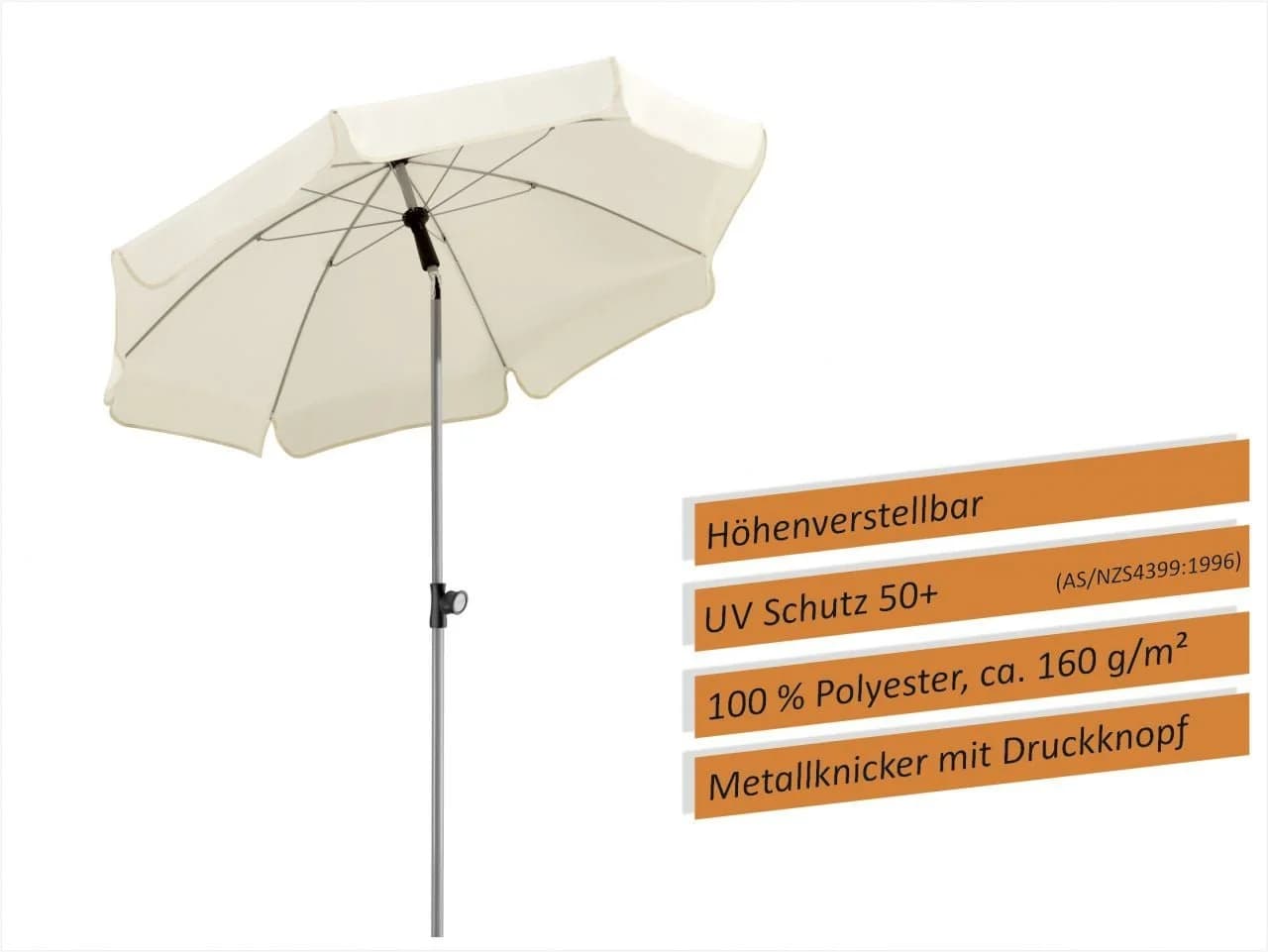 Schneider Sonnenschirm Locarno Beige 150 cm UV-Schutz - Bild 5