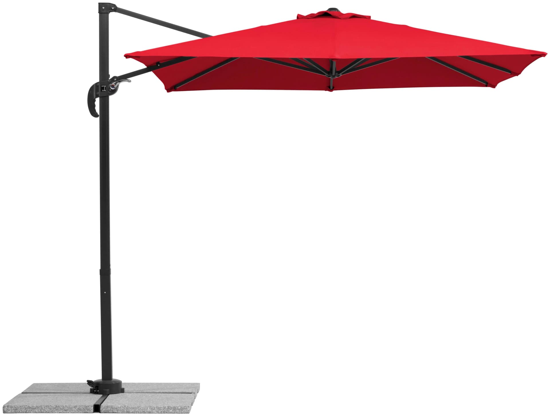 Ampelschirm aus Aluminium und Polyester, rot, quadratisch - Bild 2