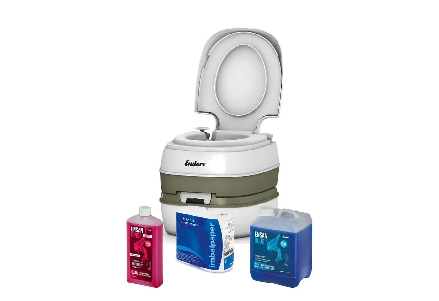 Enders® Campingtoilette Deluxe Blue Set mit Chemieflüssigkeit und Toilettenpapier - Bild 2