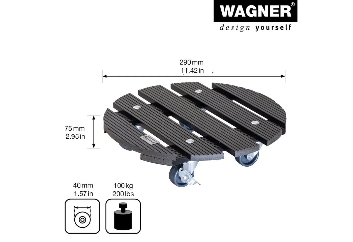 Wagner Pflanzenroller WPC anthrazit 100 kg Tragfähigkeit - Bild 4