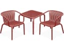 KONSIMO Gartenlounge-Set FICCARI 3-tlg. Rot Stapelbar Bild 2