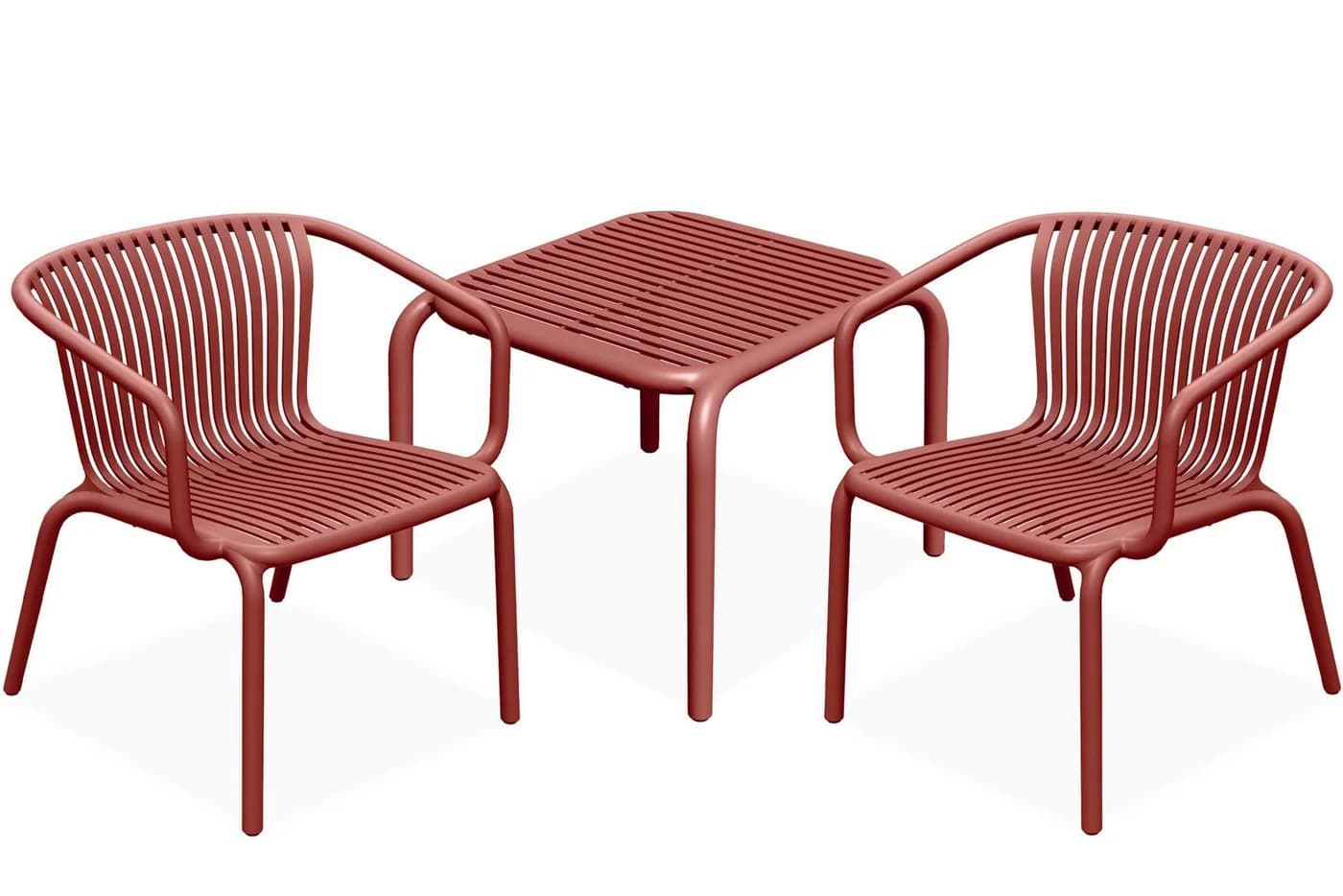 KONSIMO Gartenlounge-Set FICCARI 3-tlg. Rot Stapelbar - Bild 2