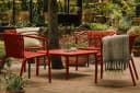 KONSIMO Gartenlounge-Set FICCARI 3-tlg. Rot Stapelbar Bild 4