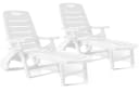 KONSIMO Gartenliege TIDIA 2er Set Weiß Verstellbar Klappbar Bild 1
