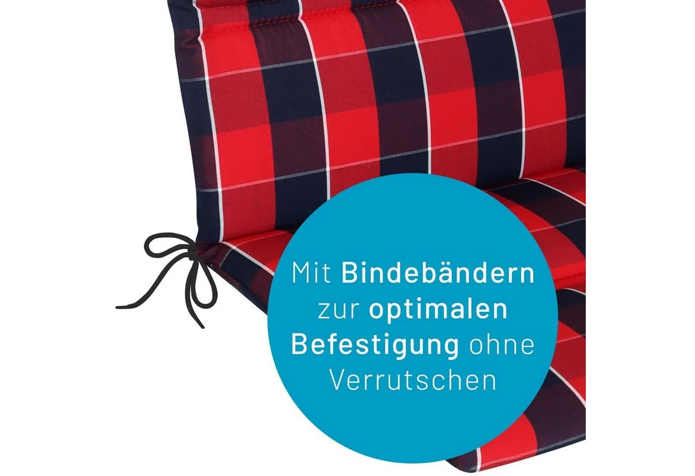 KETTLER Hochlehnerauflage Rot-Blau Kariert UV-Schutz - Bild 5