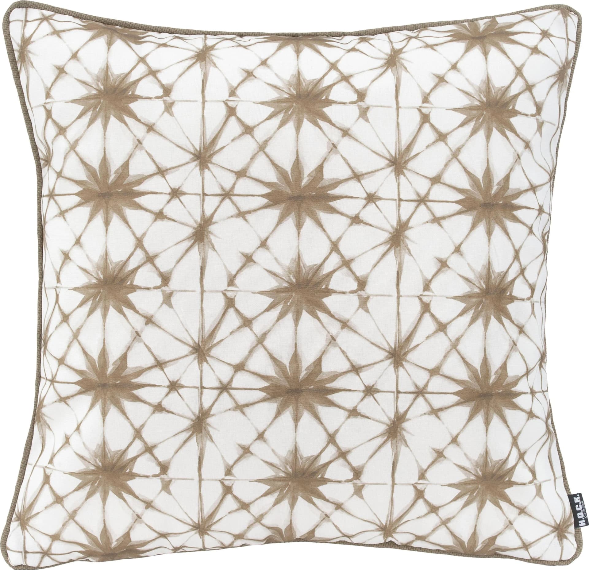 H.O.C.K. Badu Batik Saphire Outdoor Kissen Beige Gemustert