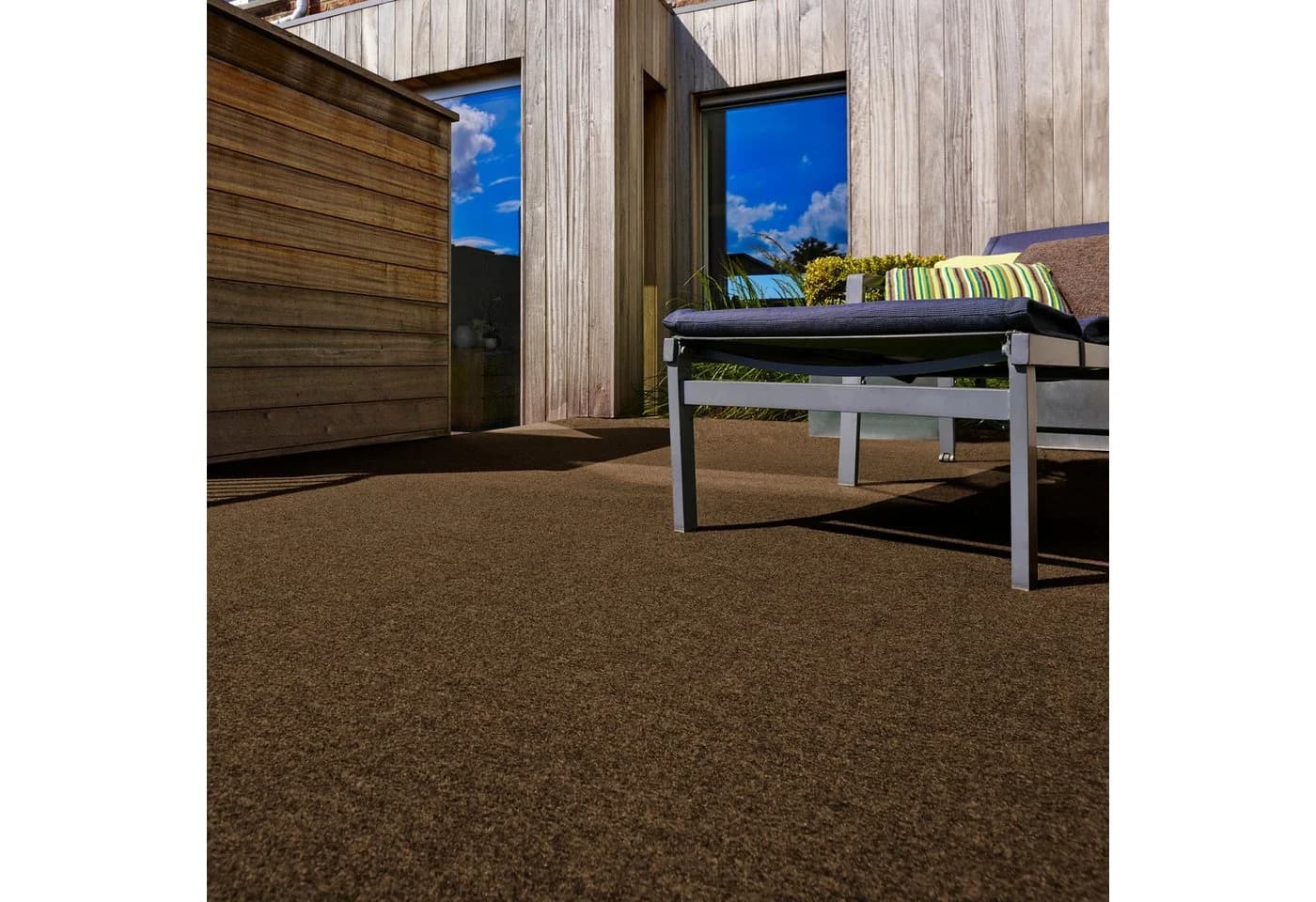 ANDIAMO Kunstrasen Field Braun Outdoor Teppich 133x400 cm - Bild 2