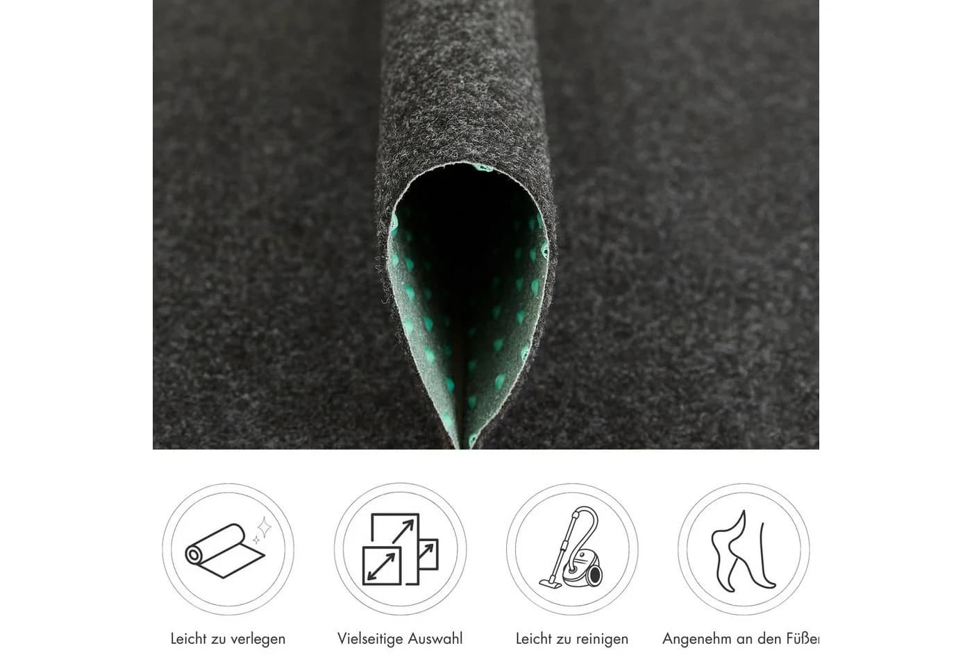Andiamo Kunstrasen Field Anthrazit Outdoor-Teppich mit Drainage
