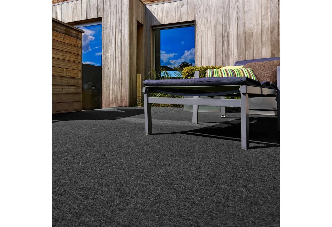 Andiamo Kunstrasen Field Anthrazit Outdoor-Teppich mit Drainage - Bild 2