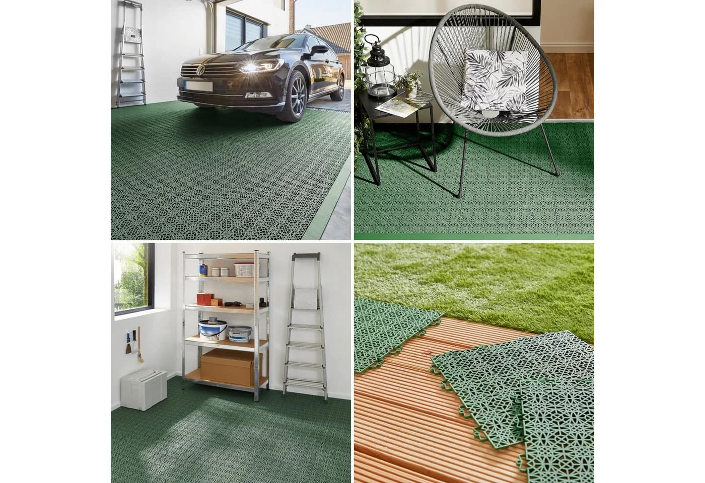 Andiamo Kunststoff-Fliesen Terra Sol Terrassenfliesen Grün Klickfliesen