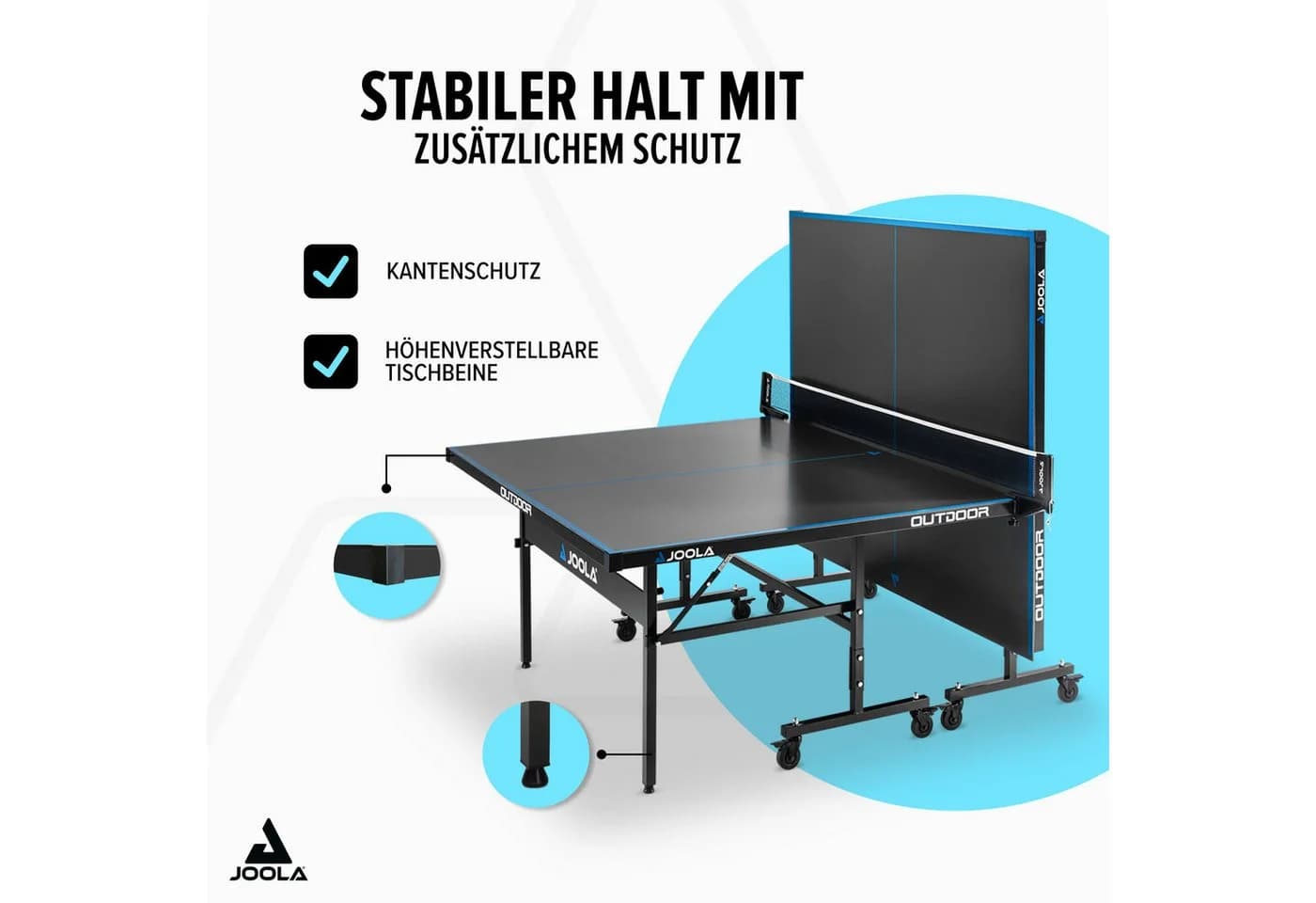 JOOLA Outdoor J200A Tischtennisplatte Schwarz Wetterfest - Bild 5