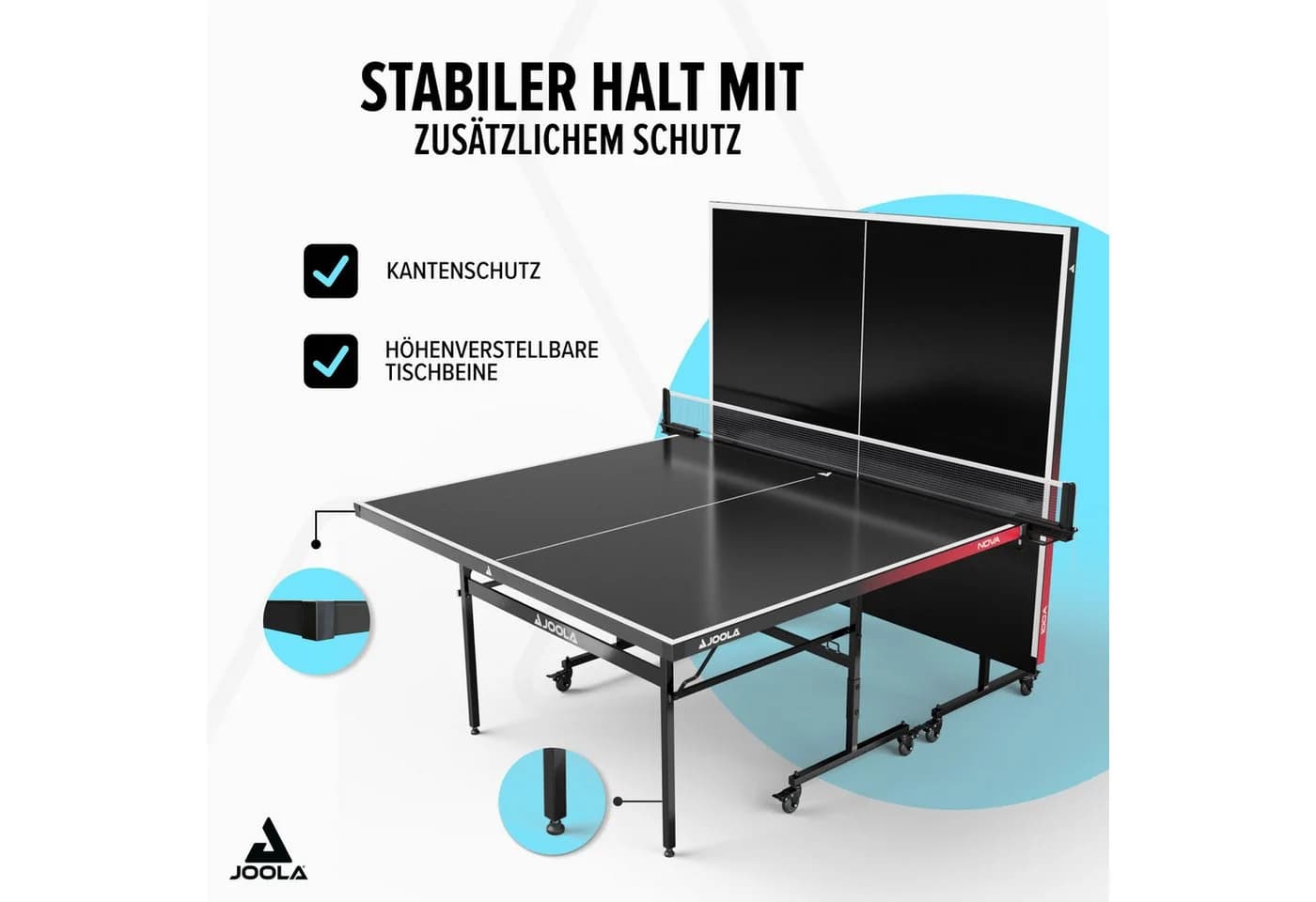JOOLA Outdoor Nova 100A Tischtennisplatte Schwarz-Rot Wetterfest - Bild 5